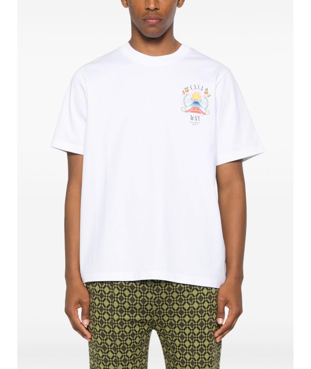 CASABLANCA Белая хлопковая футболка, фото 3