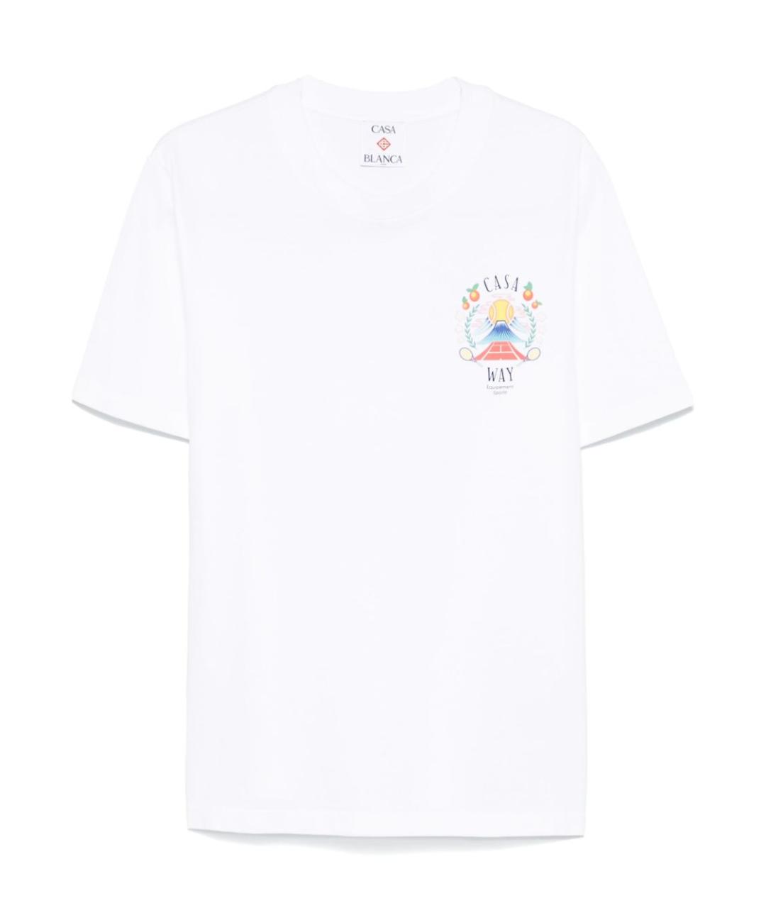 CASABLANCA Белая хлопковая футболка, фото 1