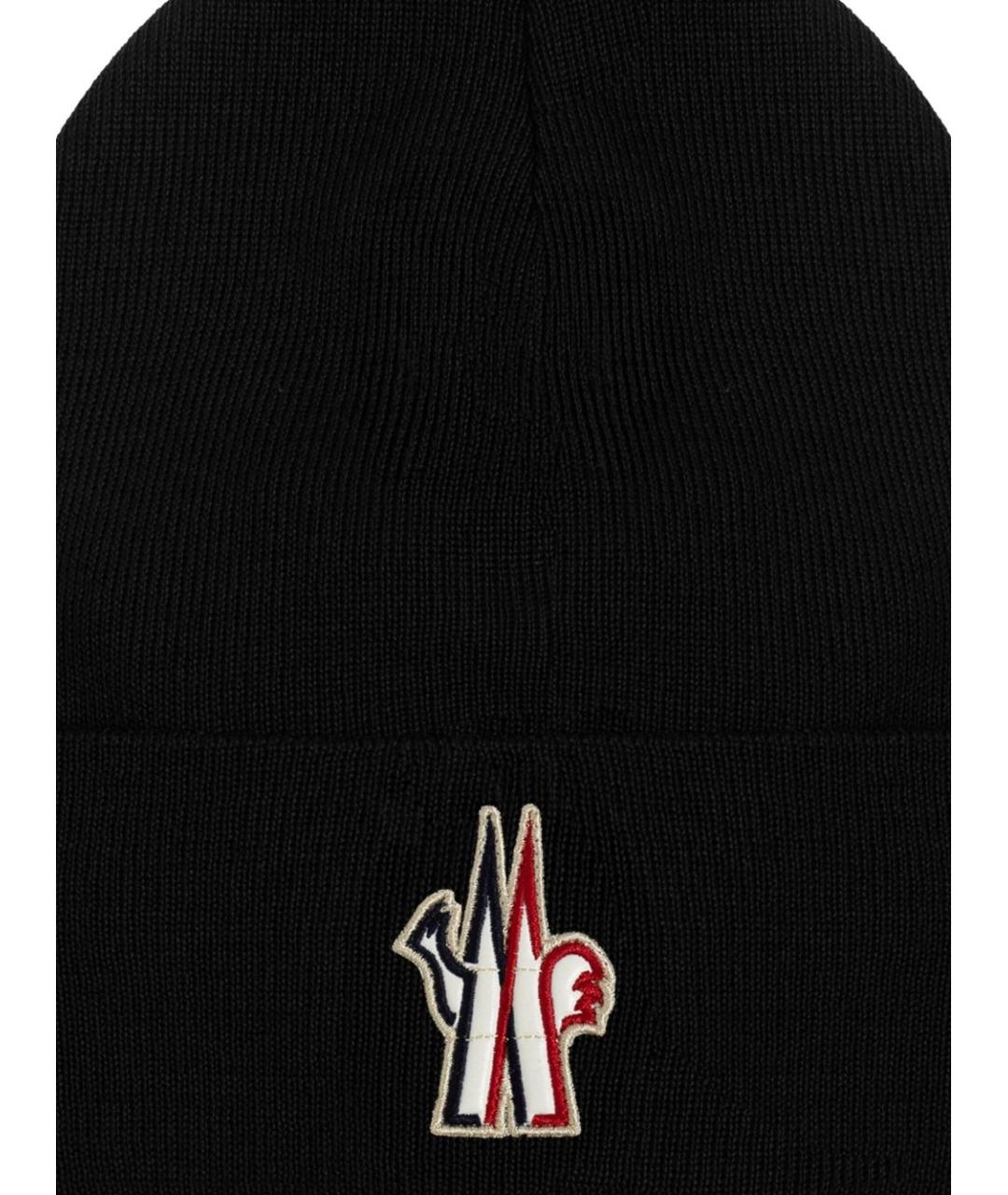 MONCLER GRENOBLE Черная шерстяная шапка, фото 3