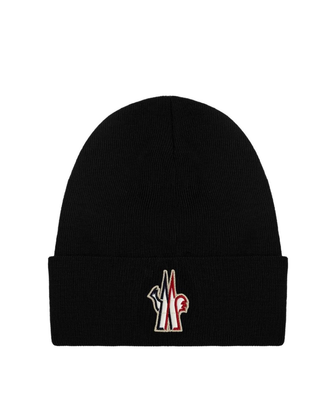 MONCLER GRENOBLE Черная шерстяная шапка, фото 1