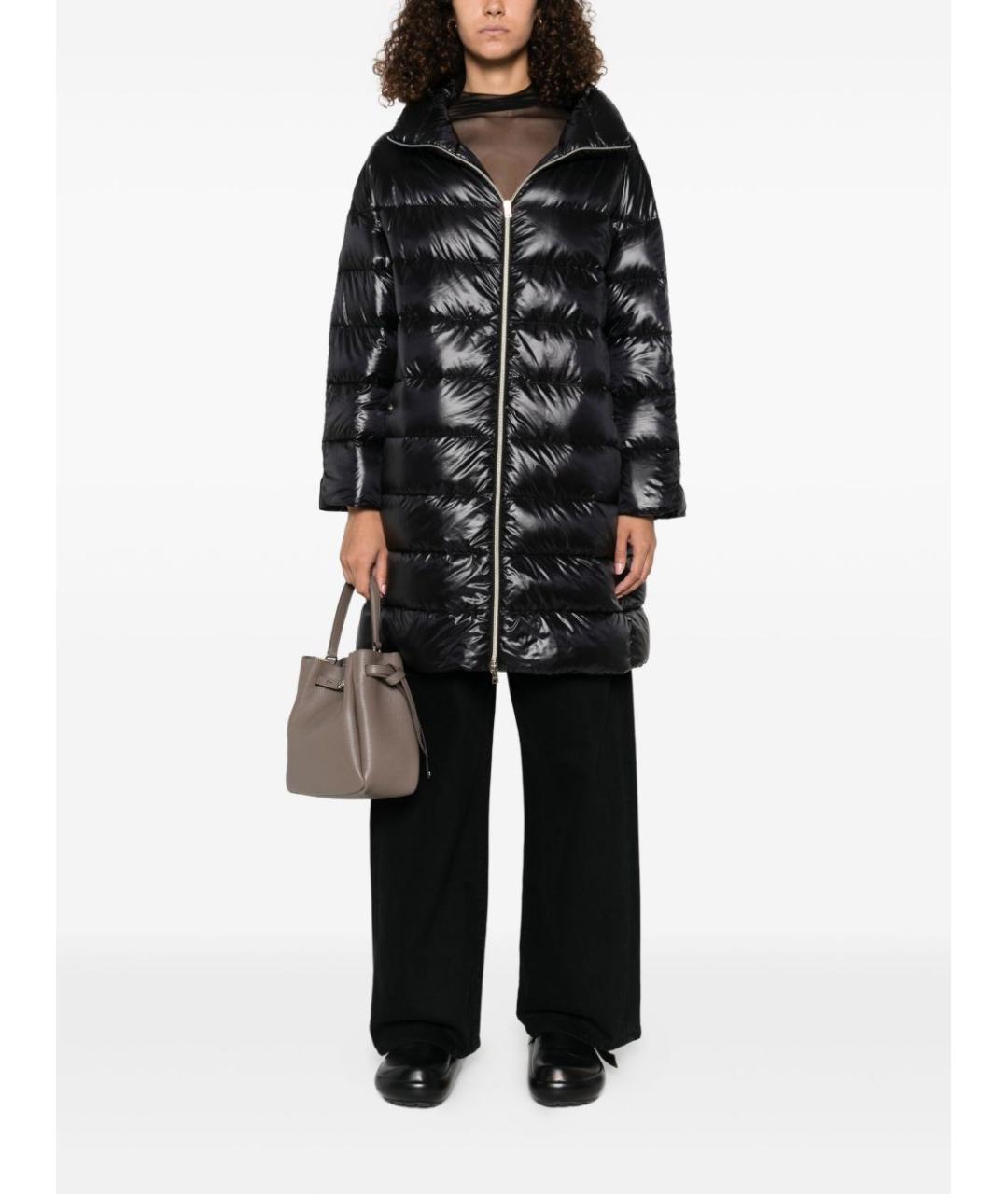 HERNO Черный полиамидовый пуховик, фото 4