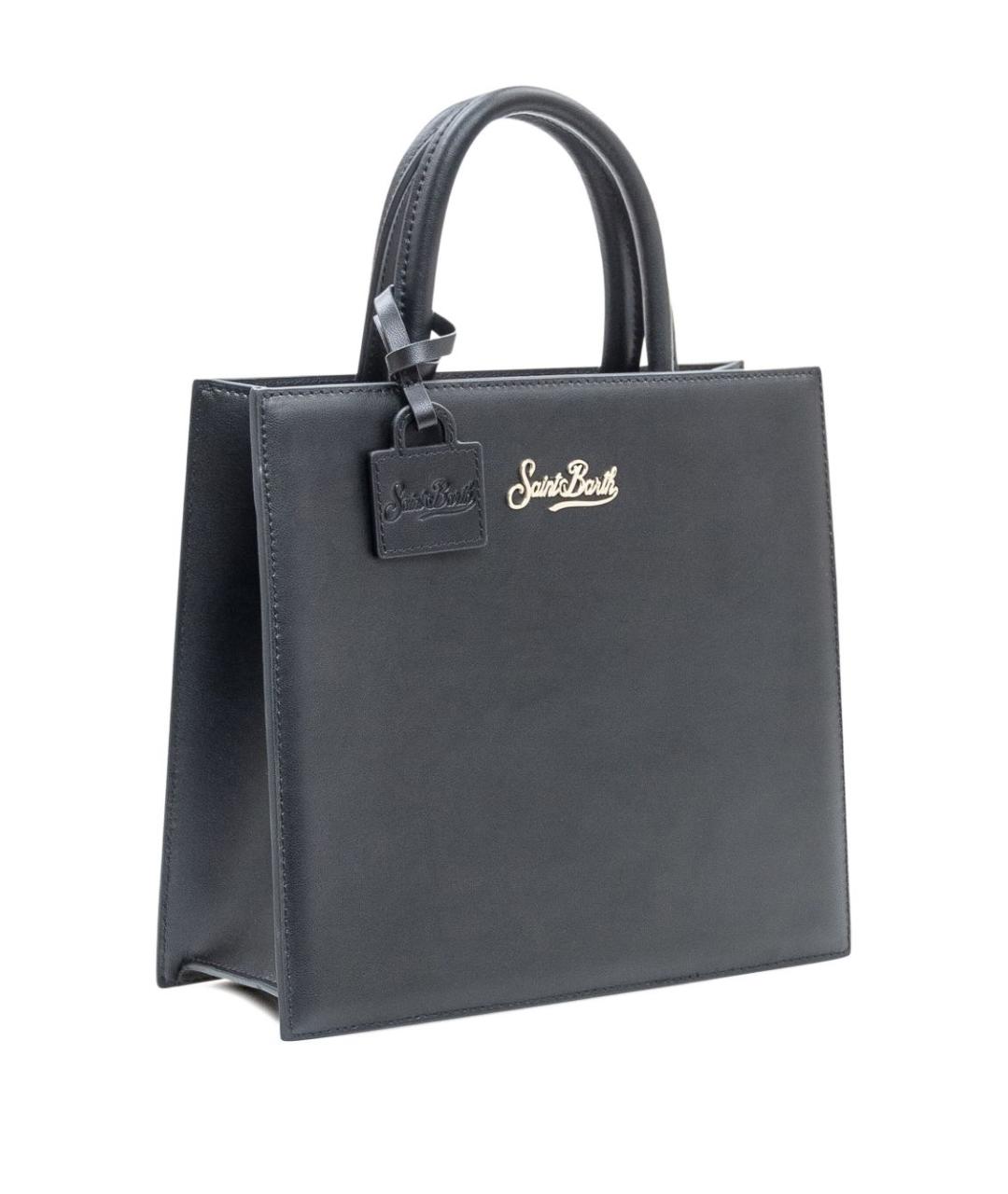 MC2 SAINT BARTH Черная кожаная сумка тоут, фото 3