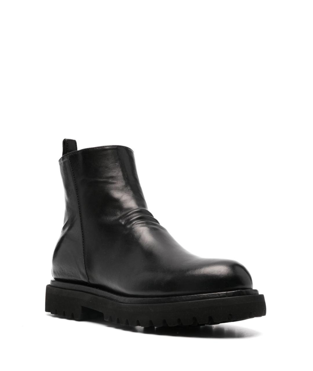 OFFICINE CREATIVE Черные кожаные высокие ботинки, фото 2