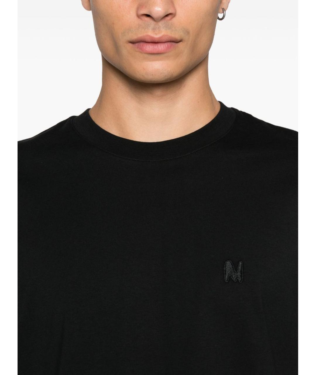 MSGM Черная хлопковая футболка, фото 4