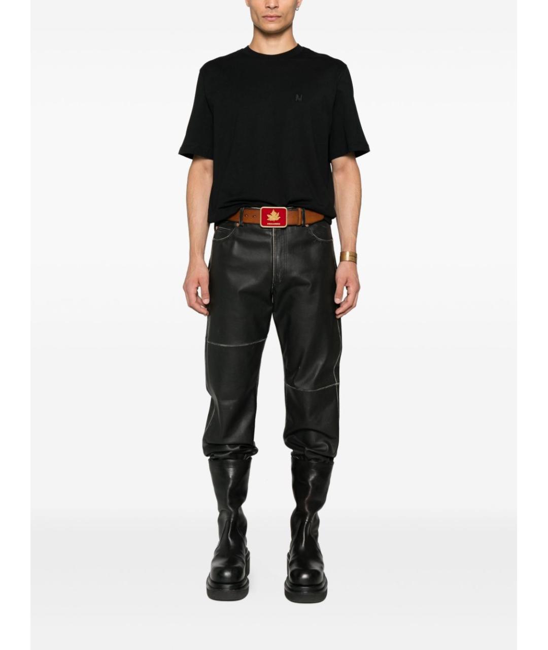 MSGM Черная хлопковая футболка, фото 3