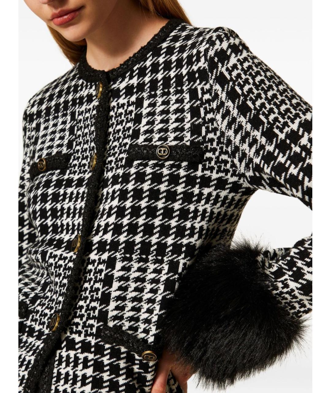 TWIN-SET Черный вискозный жакет/пиджак, фото 4