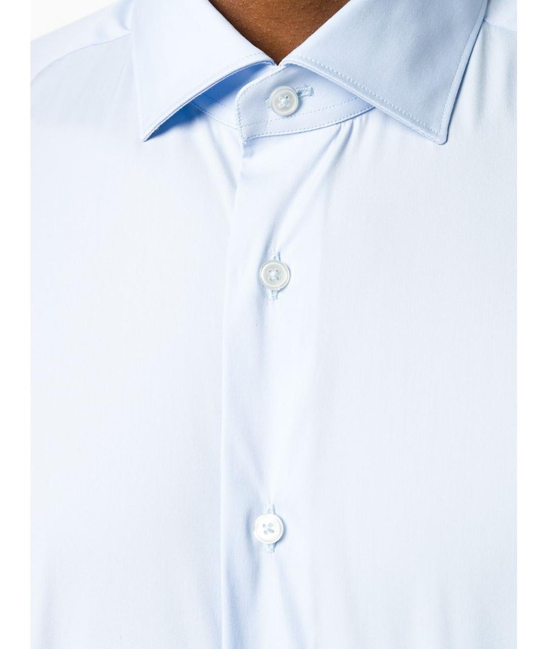 XACUS Голубая хлопковая классическая рубашка, фото 5