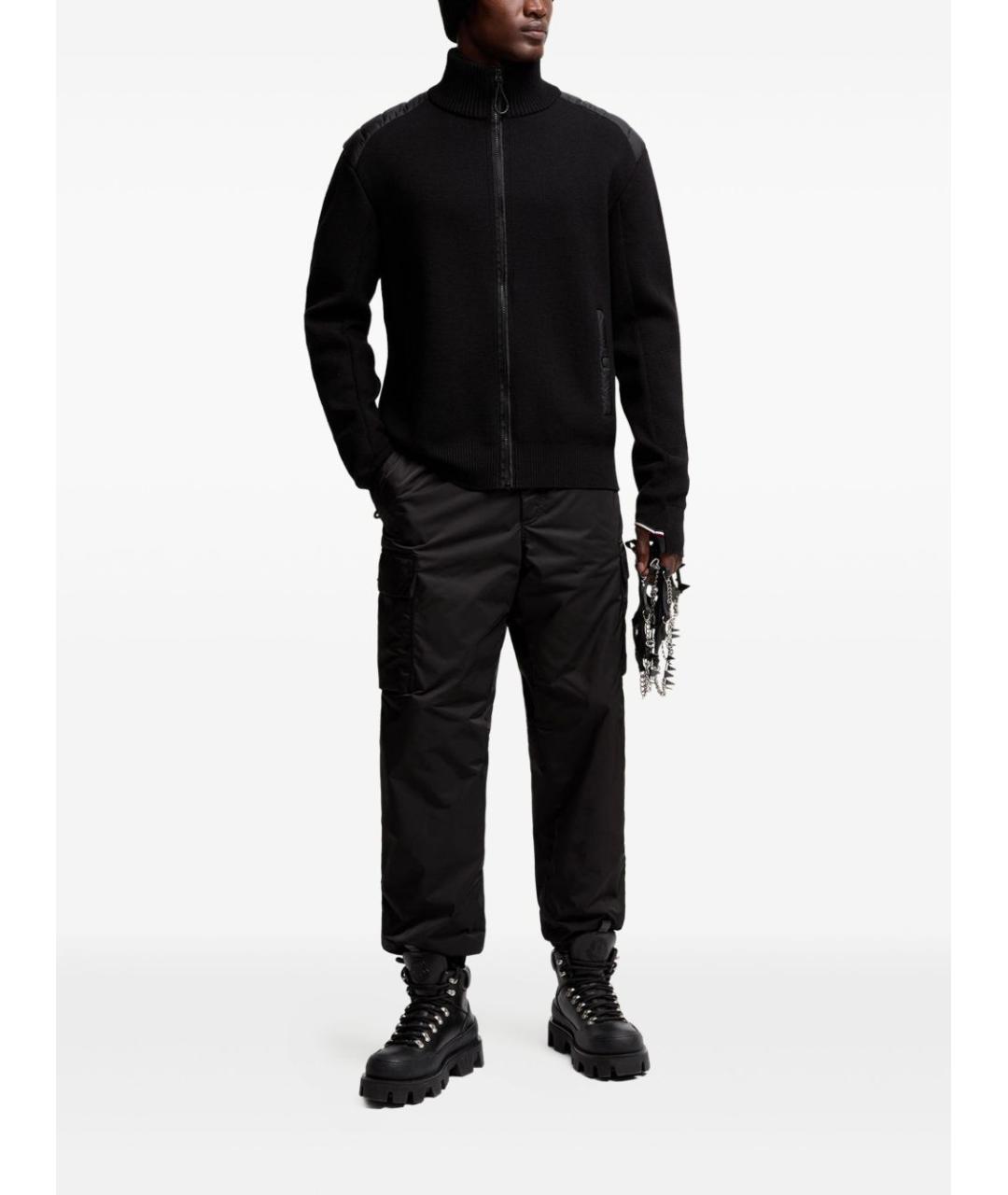 MONCLER GRENOBLE Черный шерстяной кардиган, фото 2