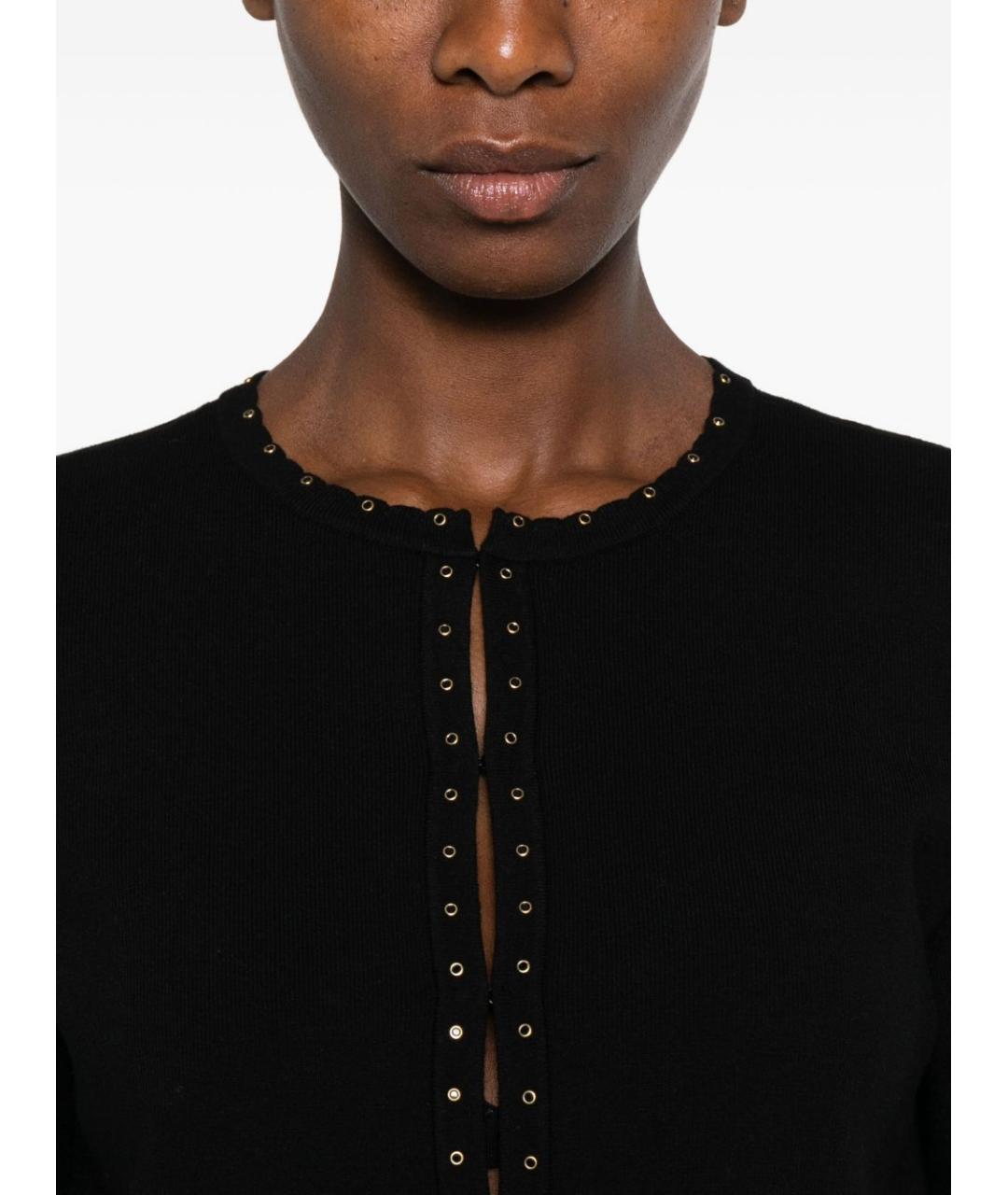 TWIN-SET Черный хлопковый кардиган, фото 2