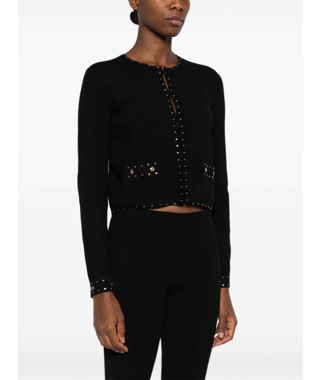 TWIN-SET Черный хлопковый кардиган, фото 5