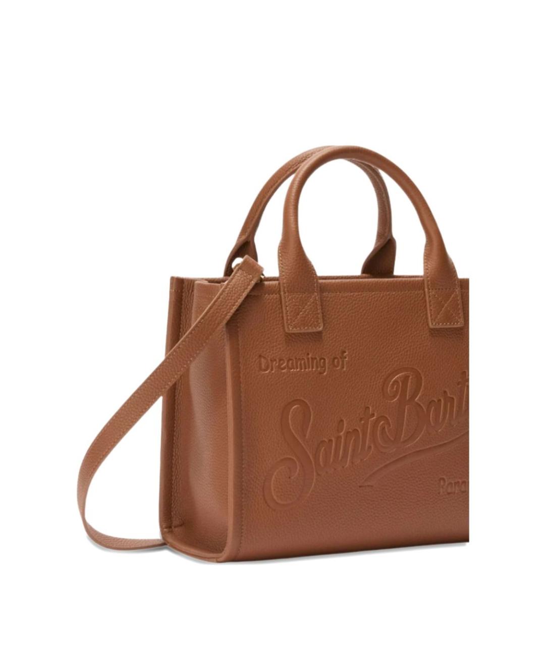 MC2 SAINT BARTH Коричневая кожаная сумка с короткими ручками, фото 4