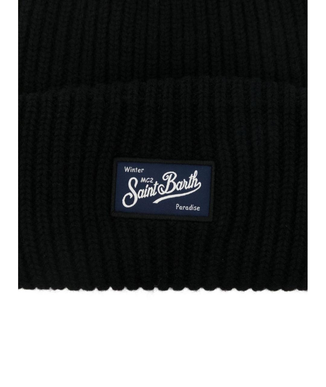 MC2 SAINT BARTH Черная шерстяная шапка, фото 3