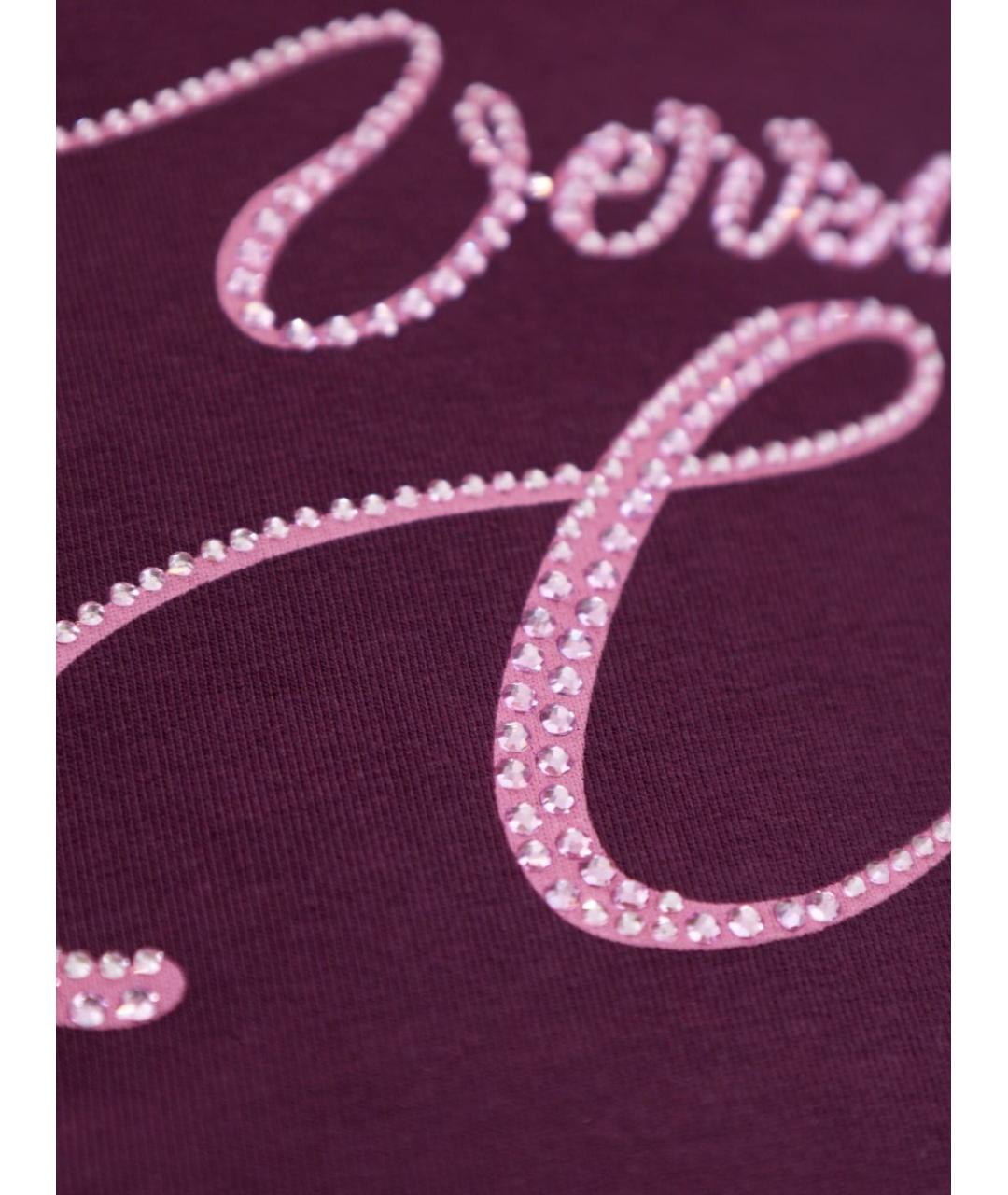 VERSACE JEANS COUTURE Бордовая хлопковая футболка, фото 5