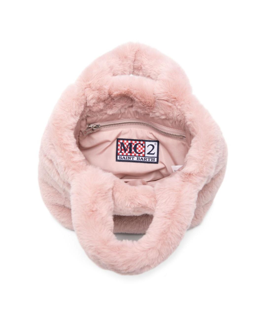 MC2 SAINT BARTH Розовая синтетическая сумка тоут, фото 4