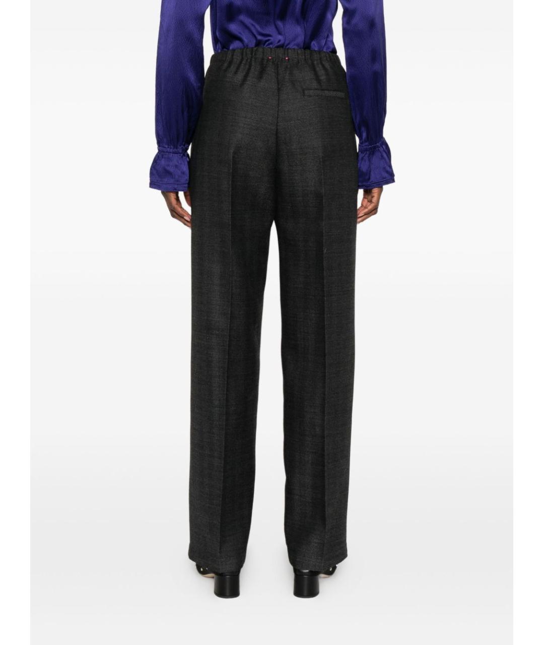 FORTE FORTE Серые шерстяные прямые брюки, фото 4