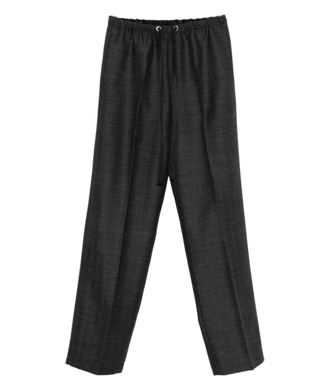 FORTE FORTE Серые шерстяные прямые брюки, фото 1