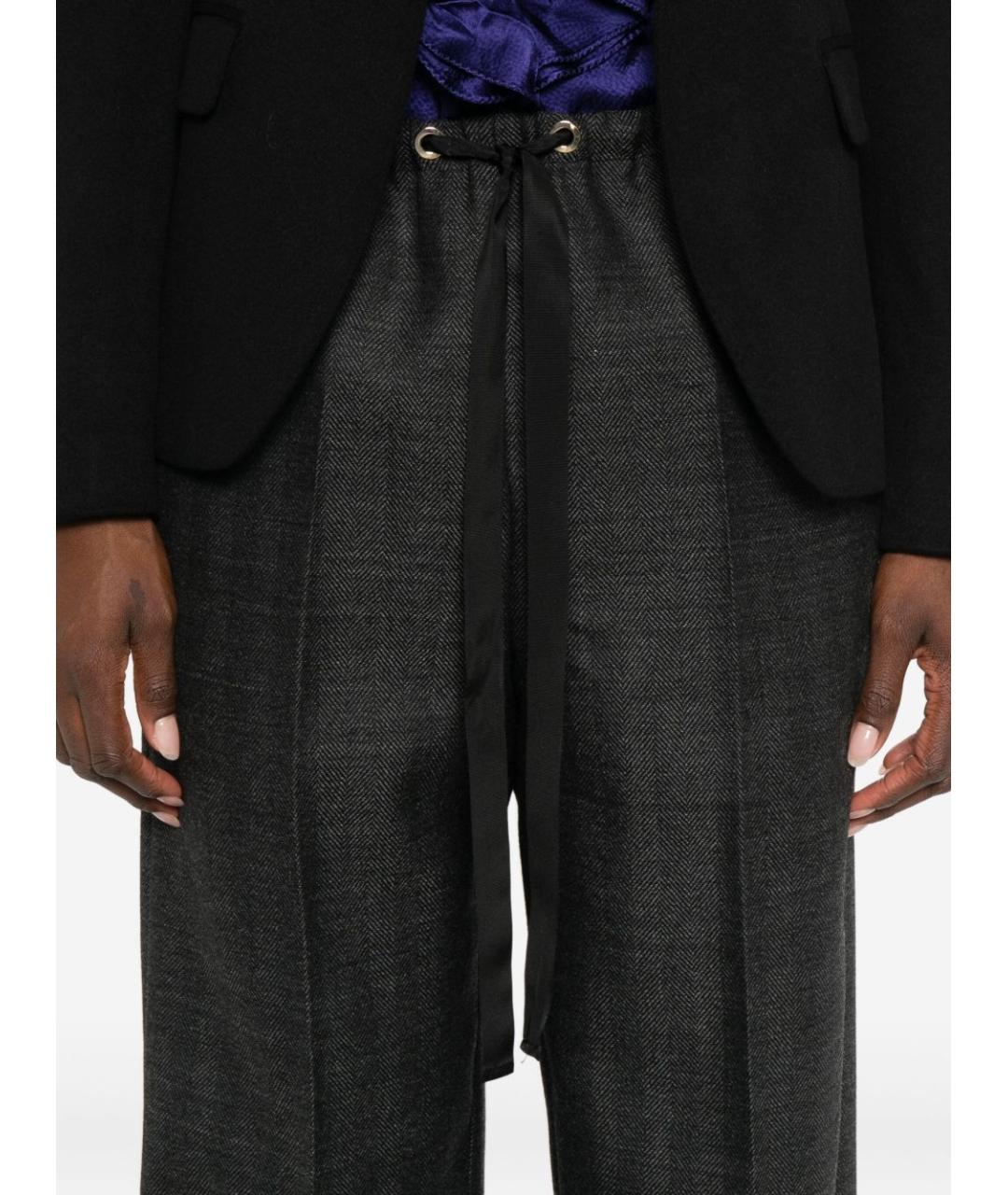 FORTE FORTE Серые шерстяные прямые брюки, фото 5