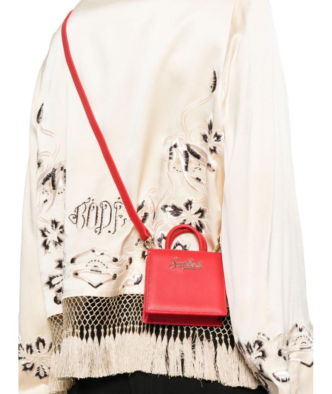 MC2 SAINT BARTH Красная кожаная сумка тоут, фото 4