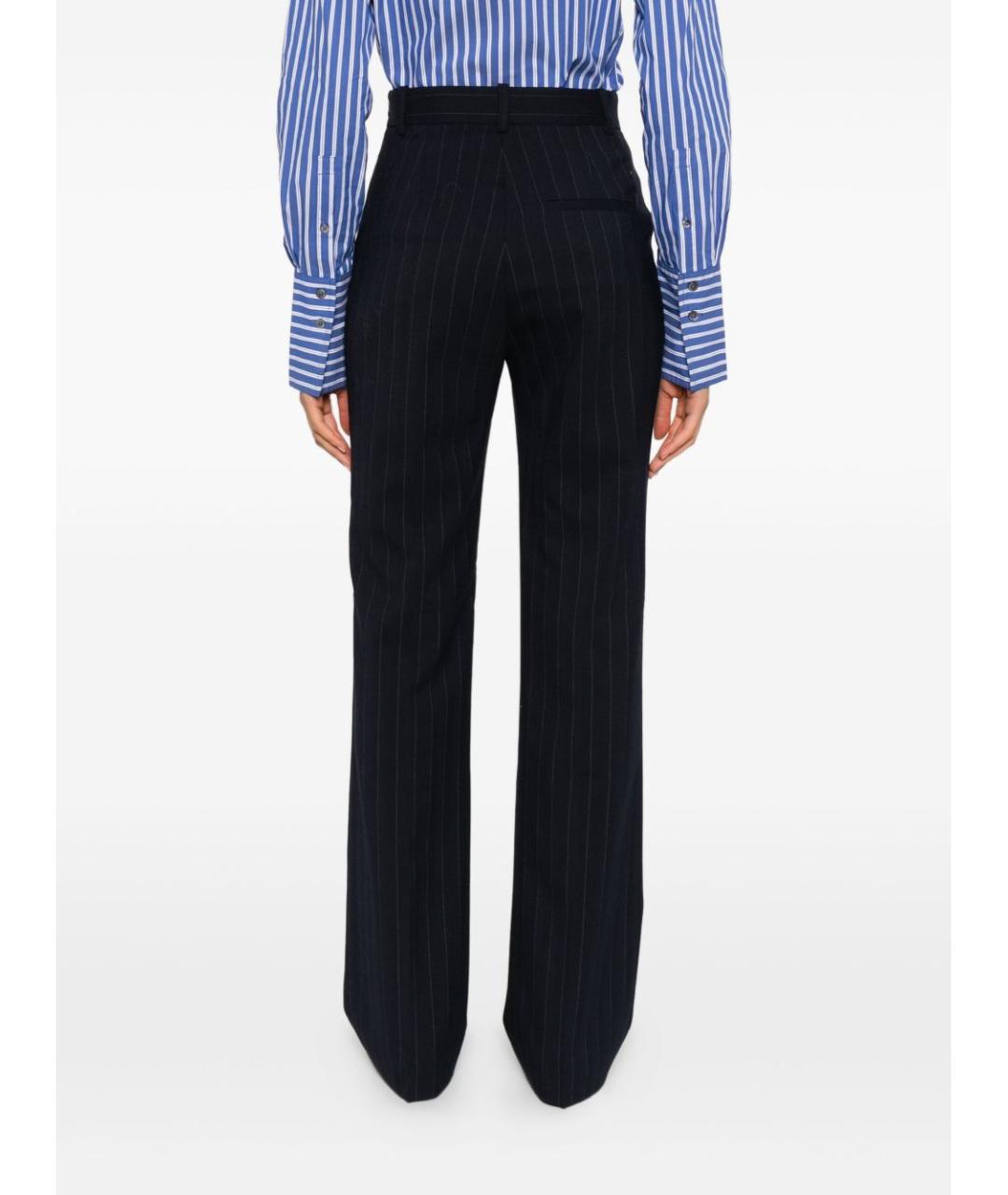 PINKO Темно-синие полиэстеровые прямые брюки, фото 5