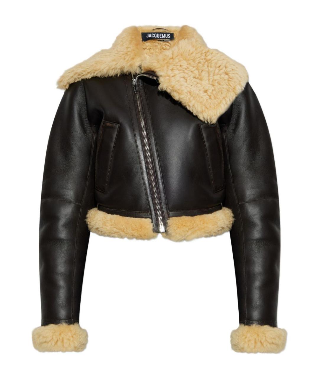 JACQUEMUS Коричневая кожаная куртка, фото 1