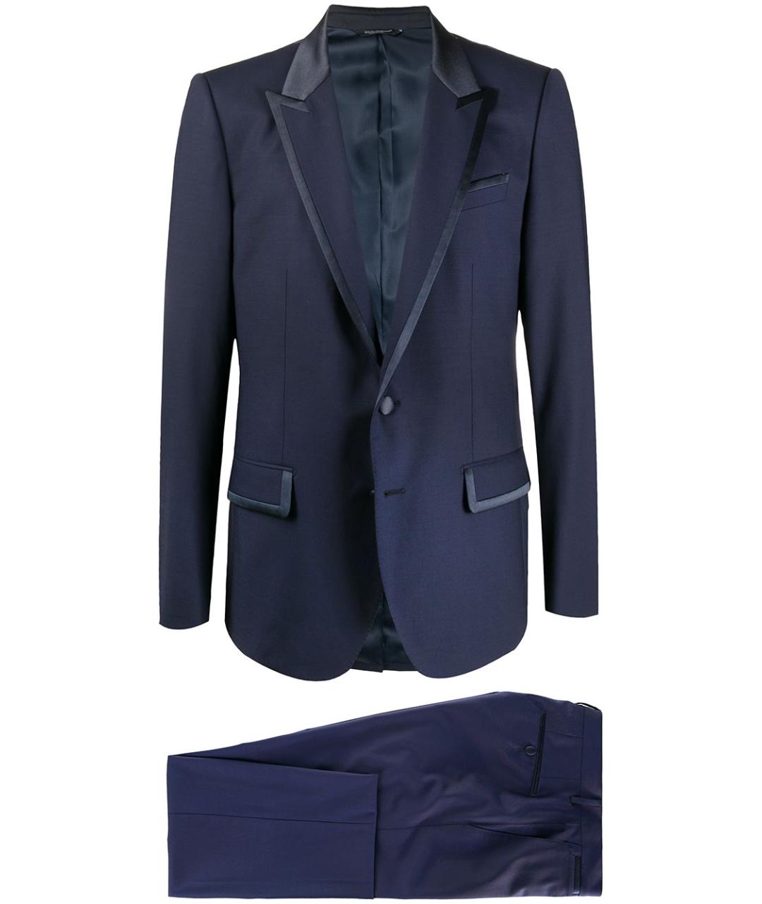 DOLCE&GABBANA Синий классический костюм, фото 1
