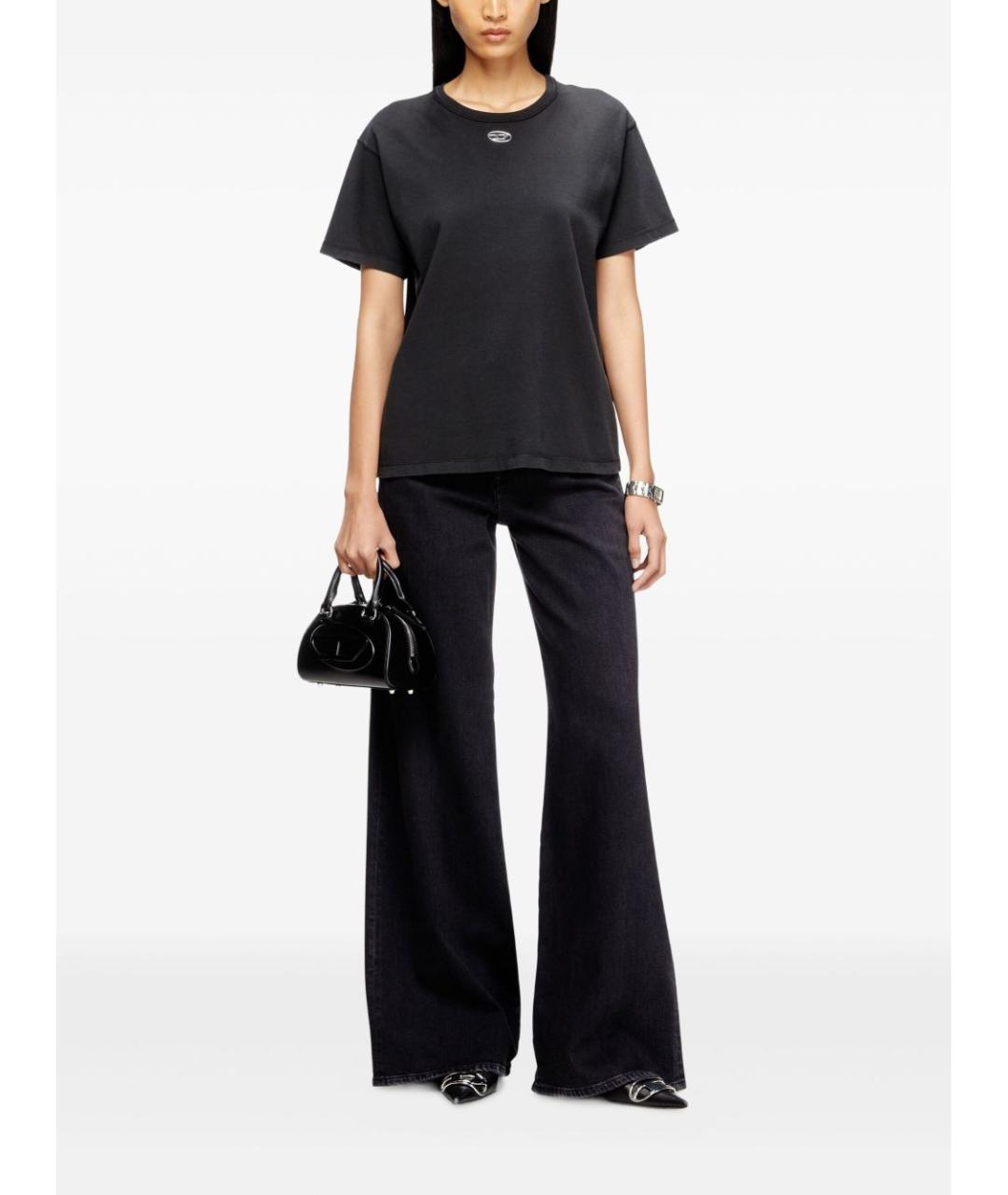 DIESEL Черная хлопковая футболка, фото 3