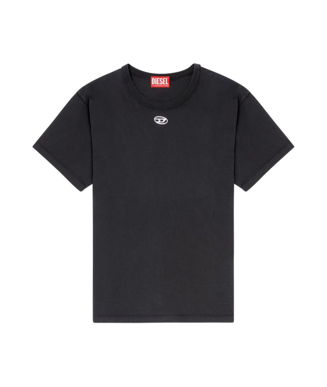 DIESEL Черная хлопковая футболка, фото 1
