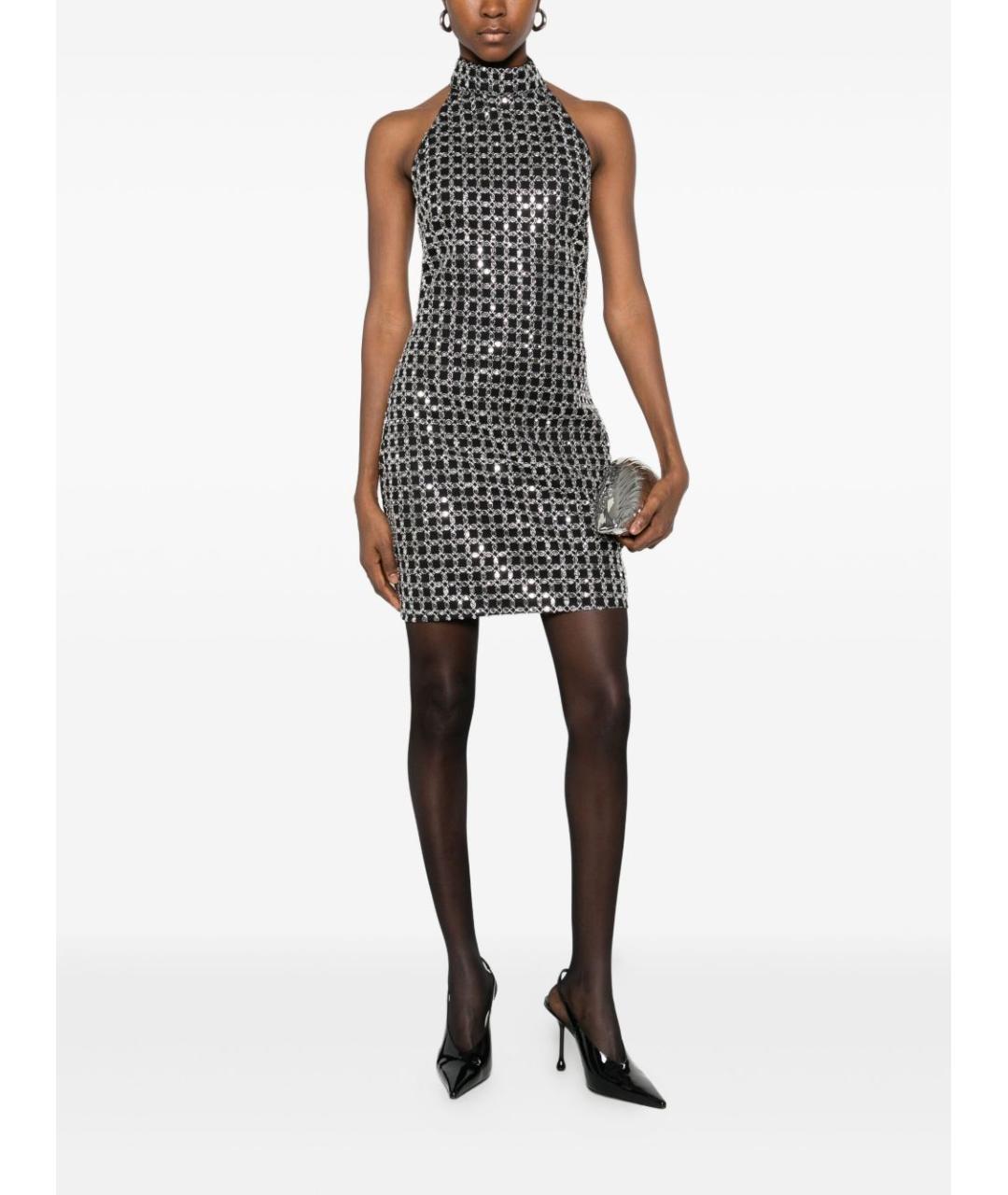 ROTATE Черное полиэстеровое коктейльное платье, фото 3