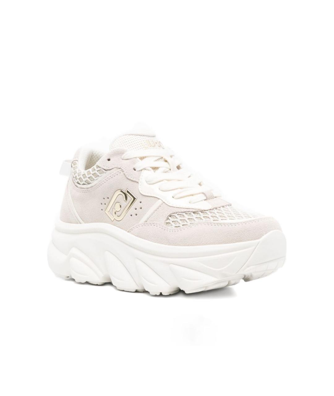 LIU JO Бежевые текстильные кроссовки, фото 4