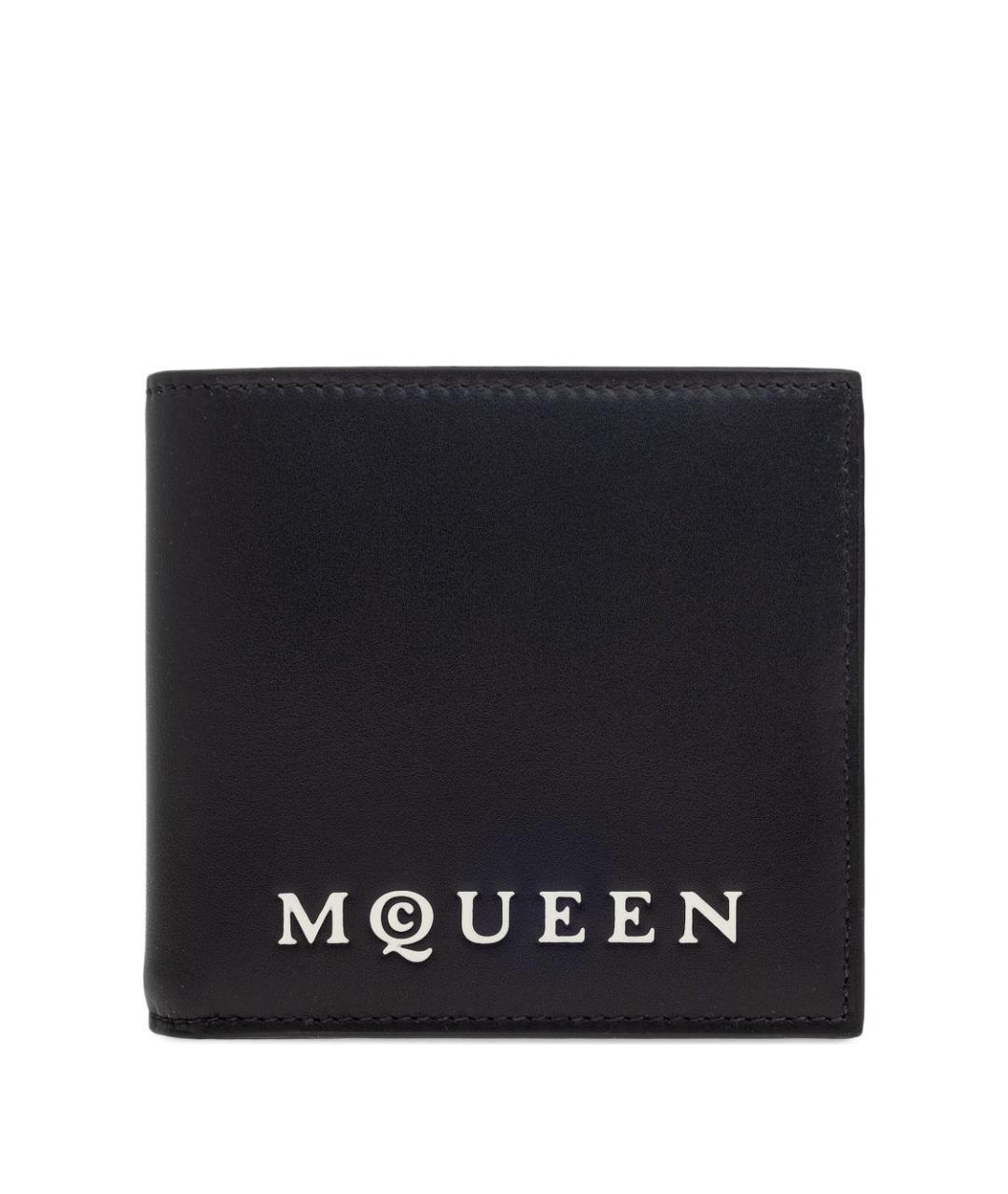 ALEXANDER MCQUEEN Черный кожаный кошелек, фото 1