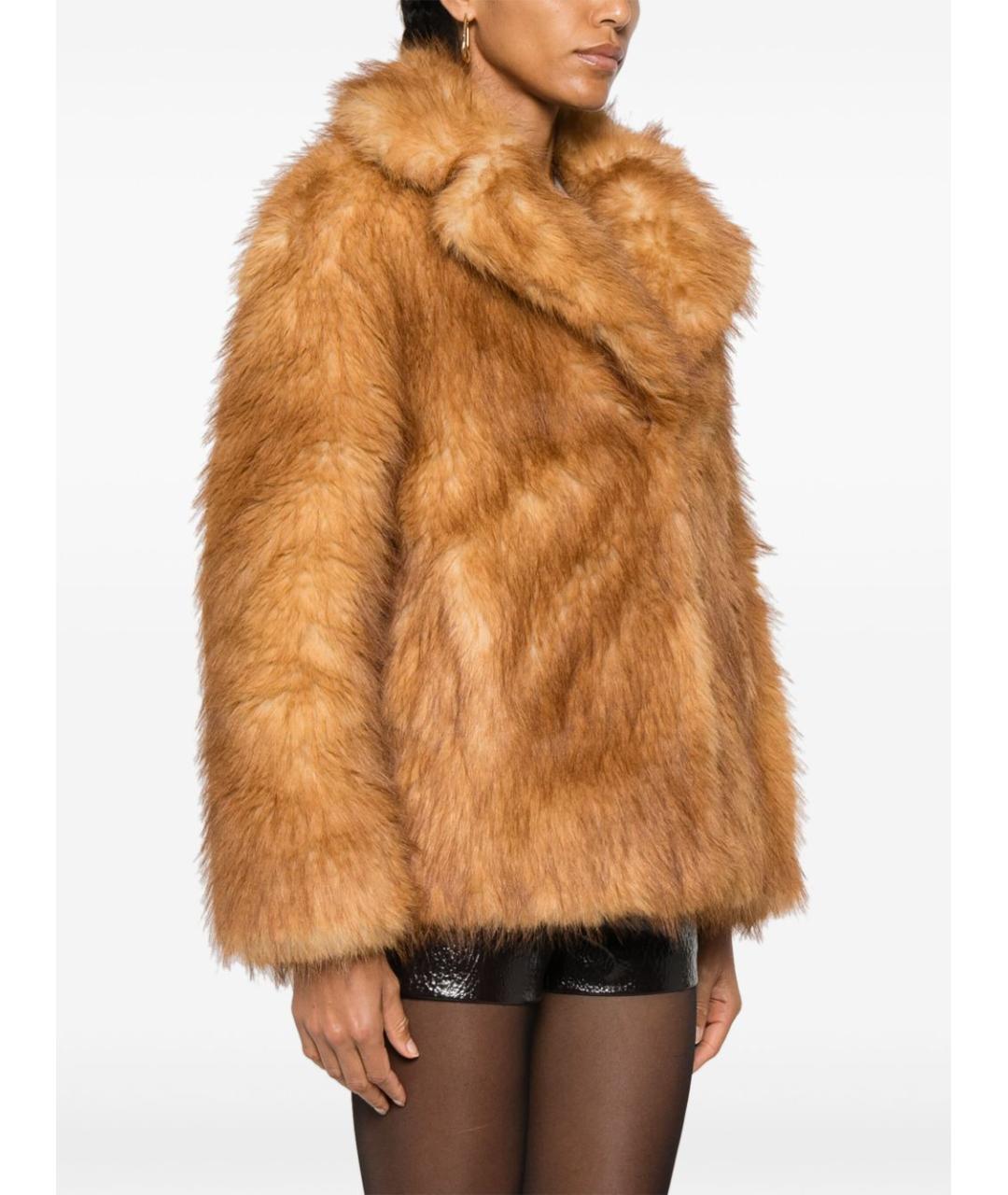 STAND STUDIO Коричневая полиэстеровая шуба, фото 2