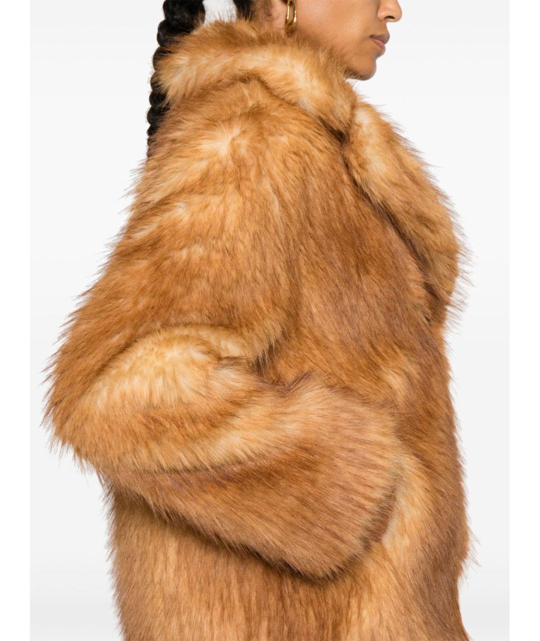 STAND STUDIO Коричневая полиэстеровая шуба, фото 5