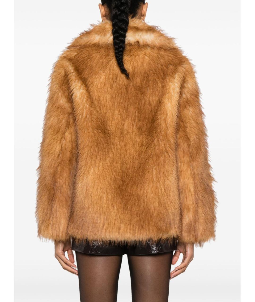 STAND STUDIO Коричневая полиэстеровая шуба, фото 3