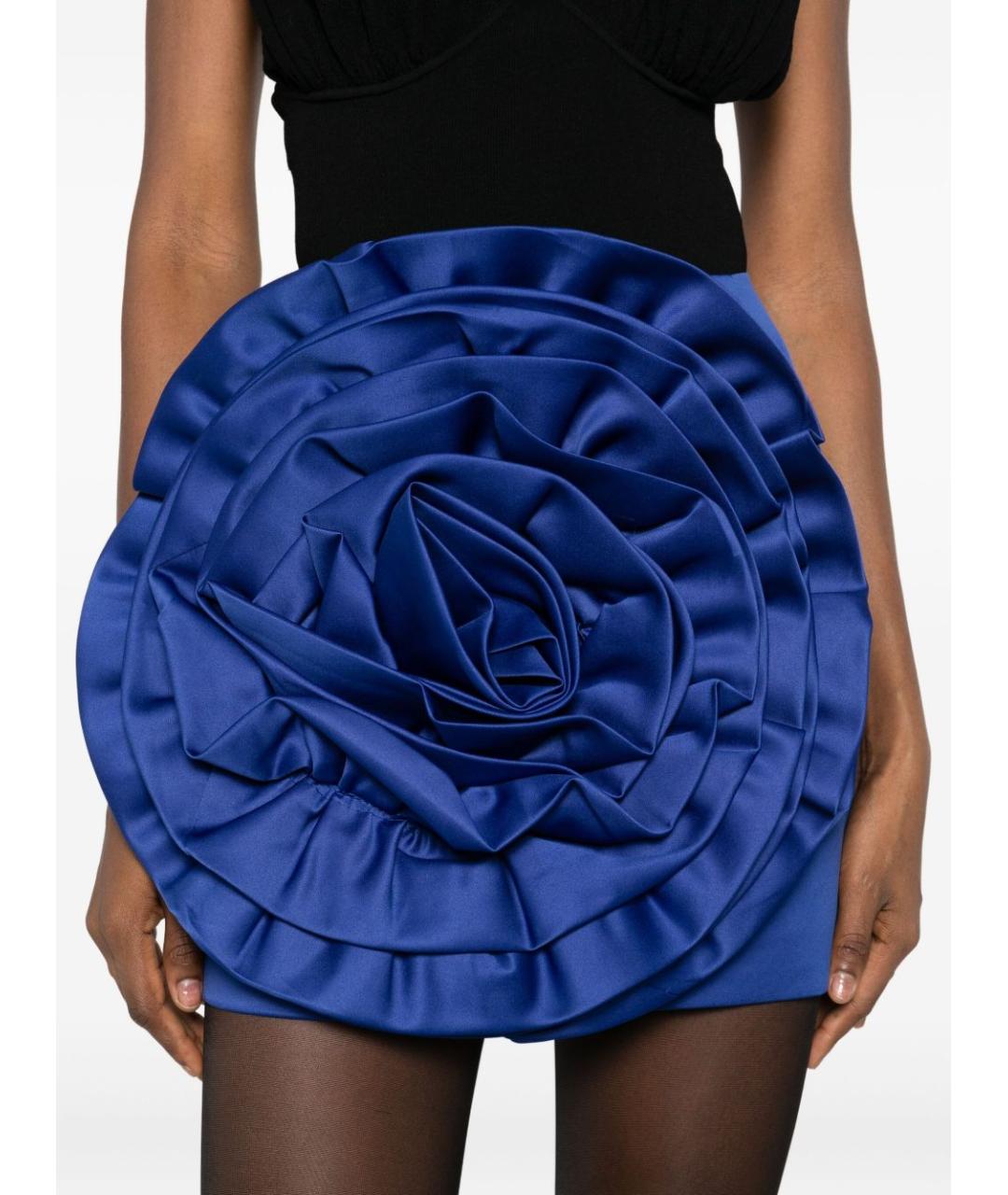 ROTATE Синяя полиэстеровая юбка мини, фото 4