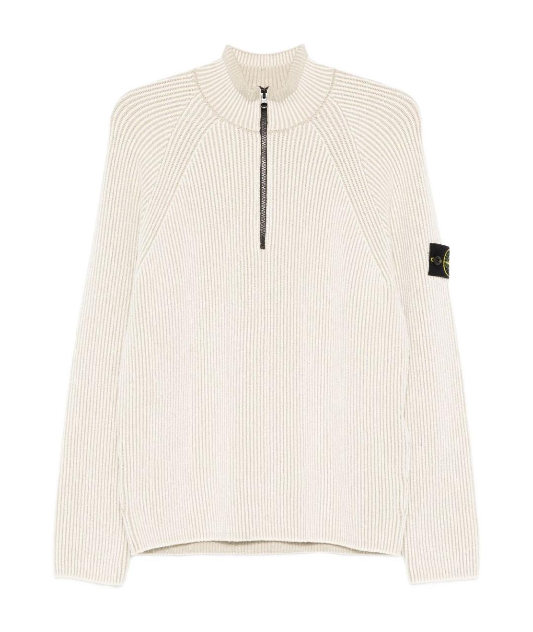 STONE ISLAND Бежевый хлопковый джемпер / свитер, фото 1