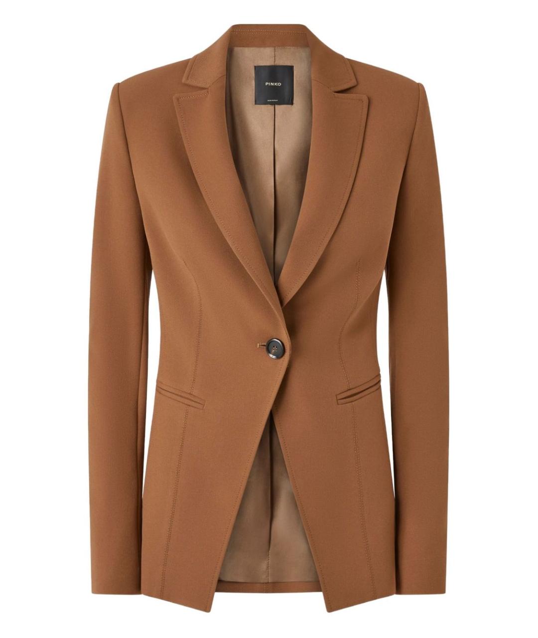 PINKO Коричневый полиэстеровый жакет/пиджак, фото 1
