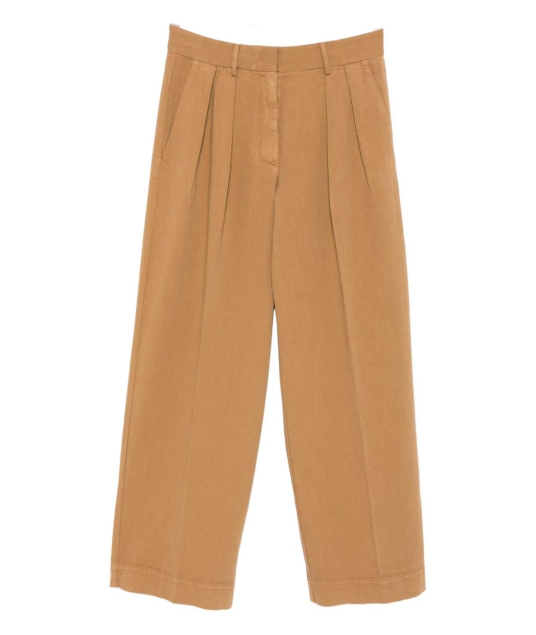 FORTE FORTE Коричневые хлопковые прямые брюки, фото 1