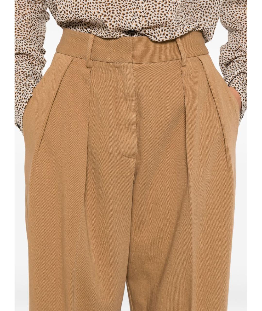 FORTE FORTE Коричневые хлопковые прямые брюки, фото 4