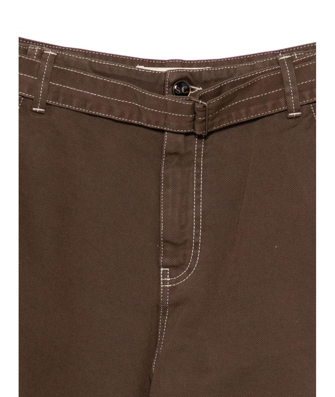 SEMICOUTURE Коричневые хлопковые прямые джинсы, фото 2