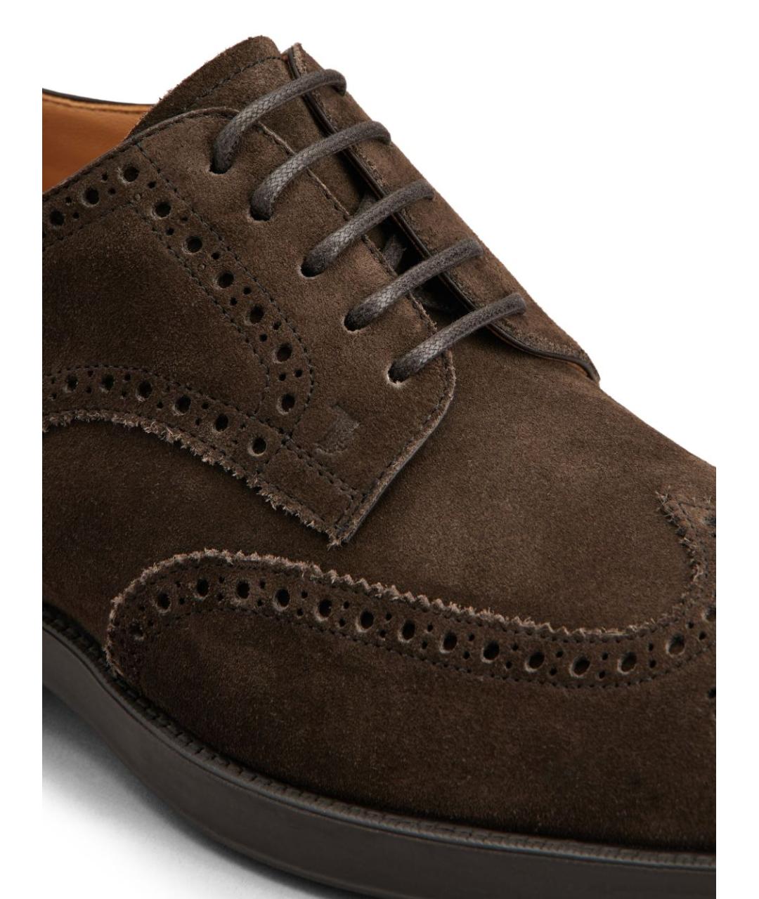 TOD'S Коричневые замшевые туфли, фото 4