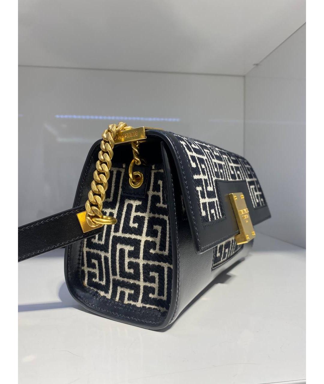 BALMAIN Черная кожаная сумка через плечо, фото 2