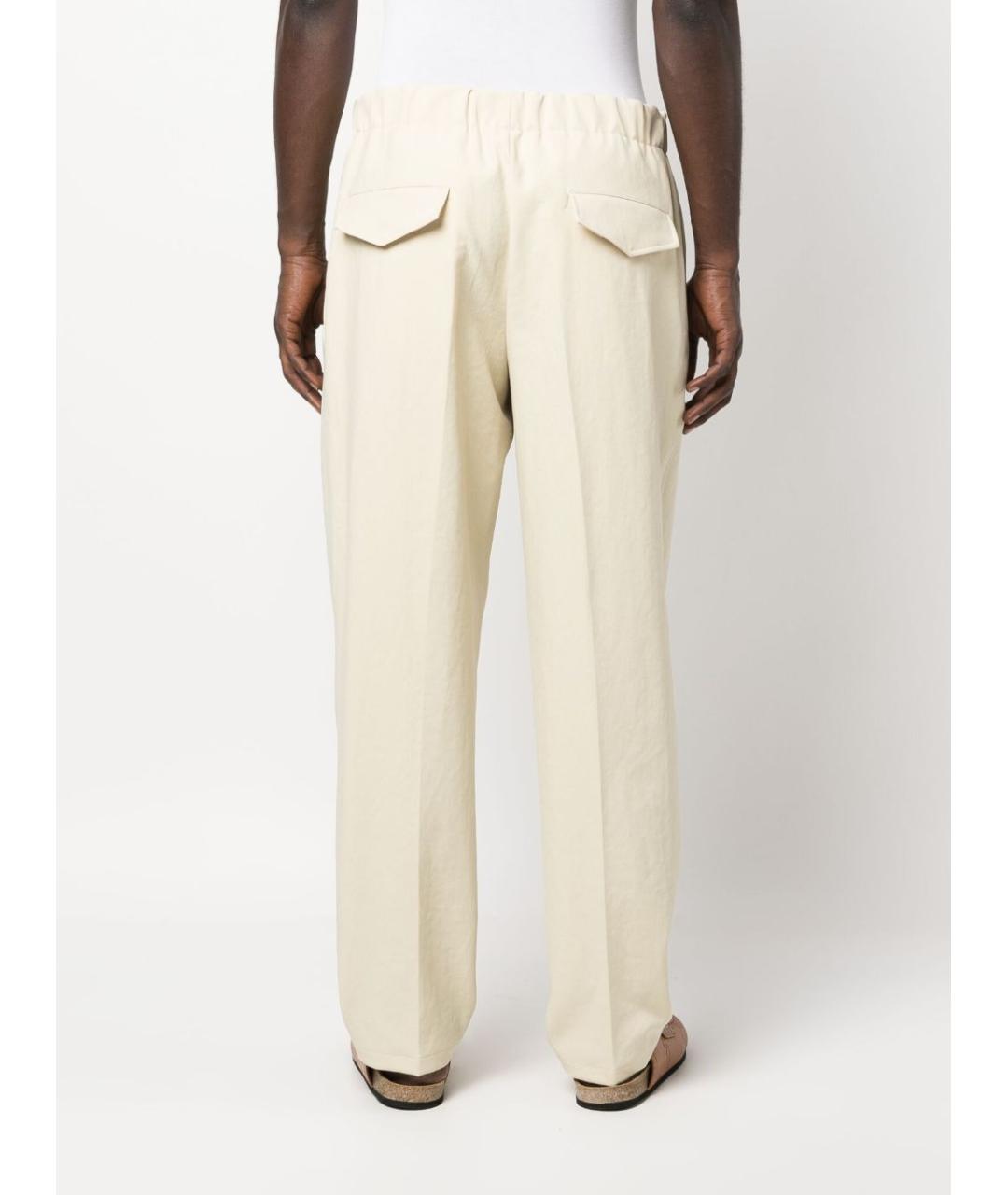 JIL SANDER Бежевые полиэстеровые повседневные брюки, фото 4