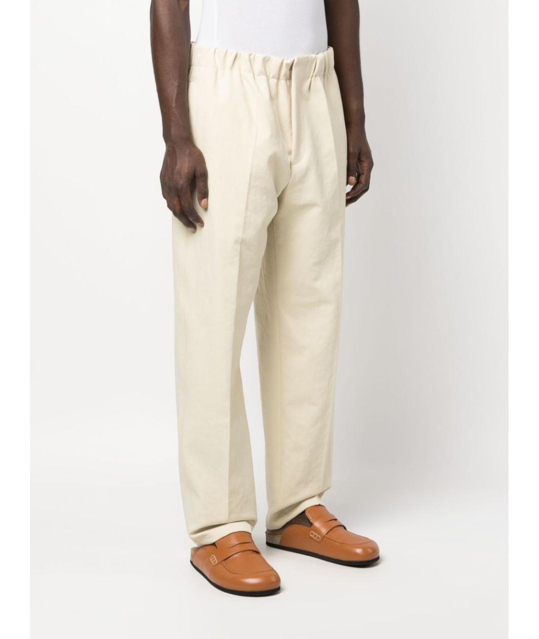 JIL SANDER Бежевые полиэстеровые повседневные брюки, фото 5