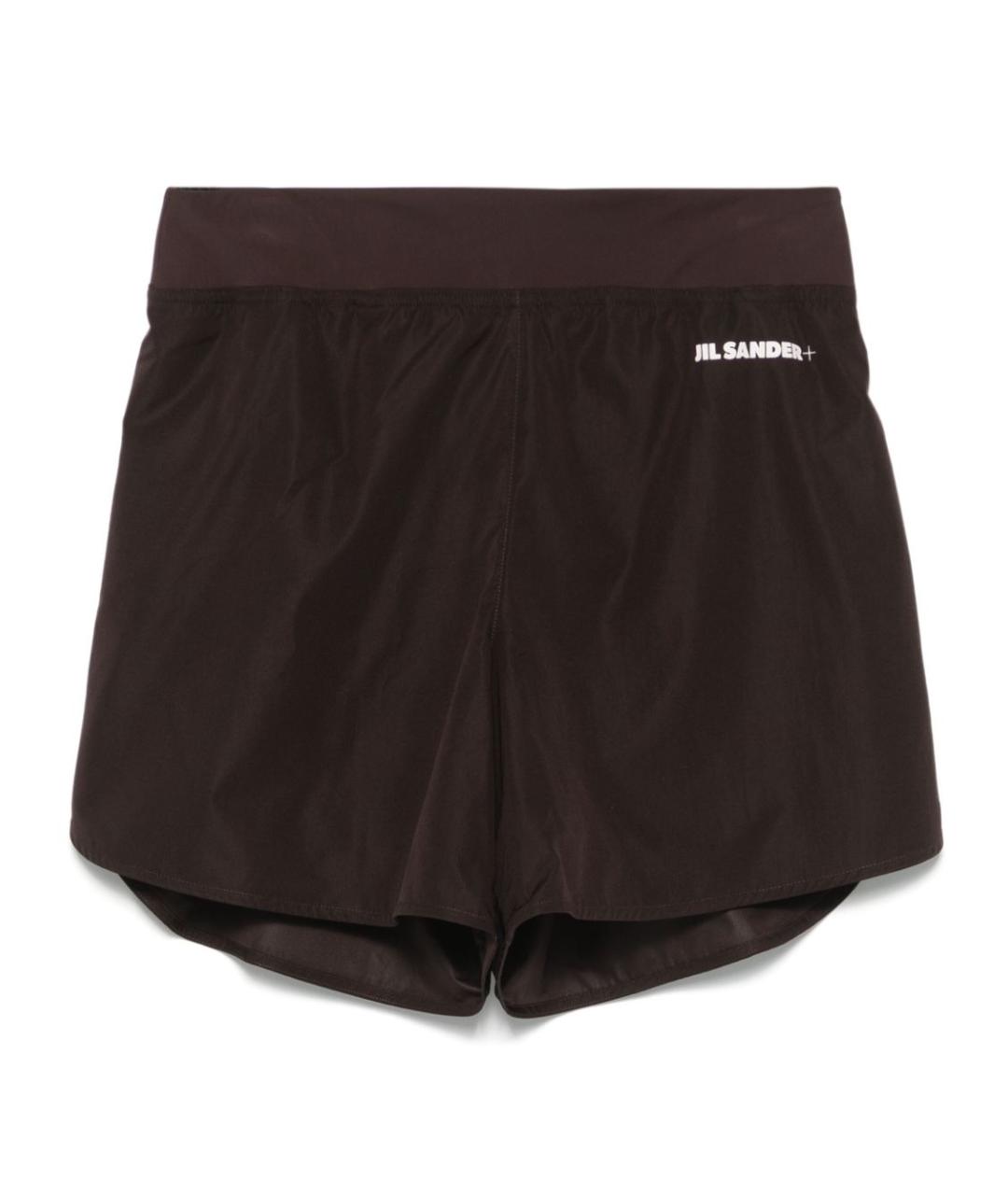 JIL SANDER Коричневые полиэстеровые шорты, фото 1