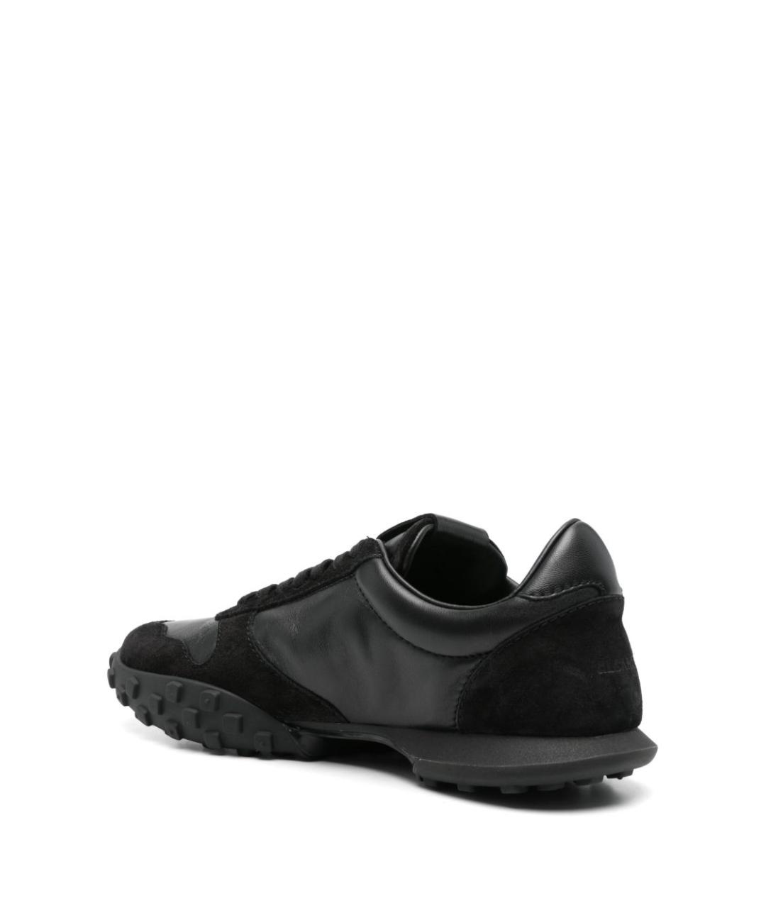 JIL SANDER Черные кожаные низкие кроссовки / кеды, фото 2