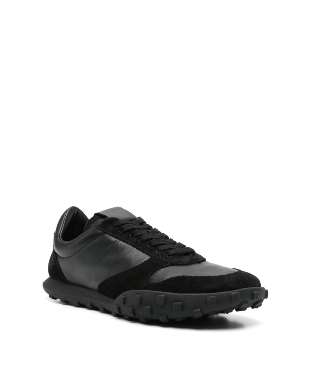 JIL SANDER Черные кожаные низкие кроссовки / кеды, фото 3