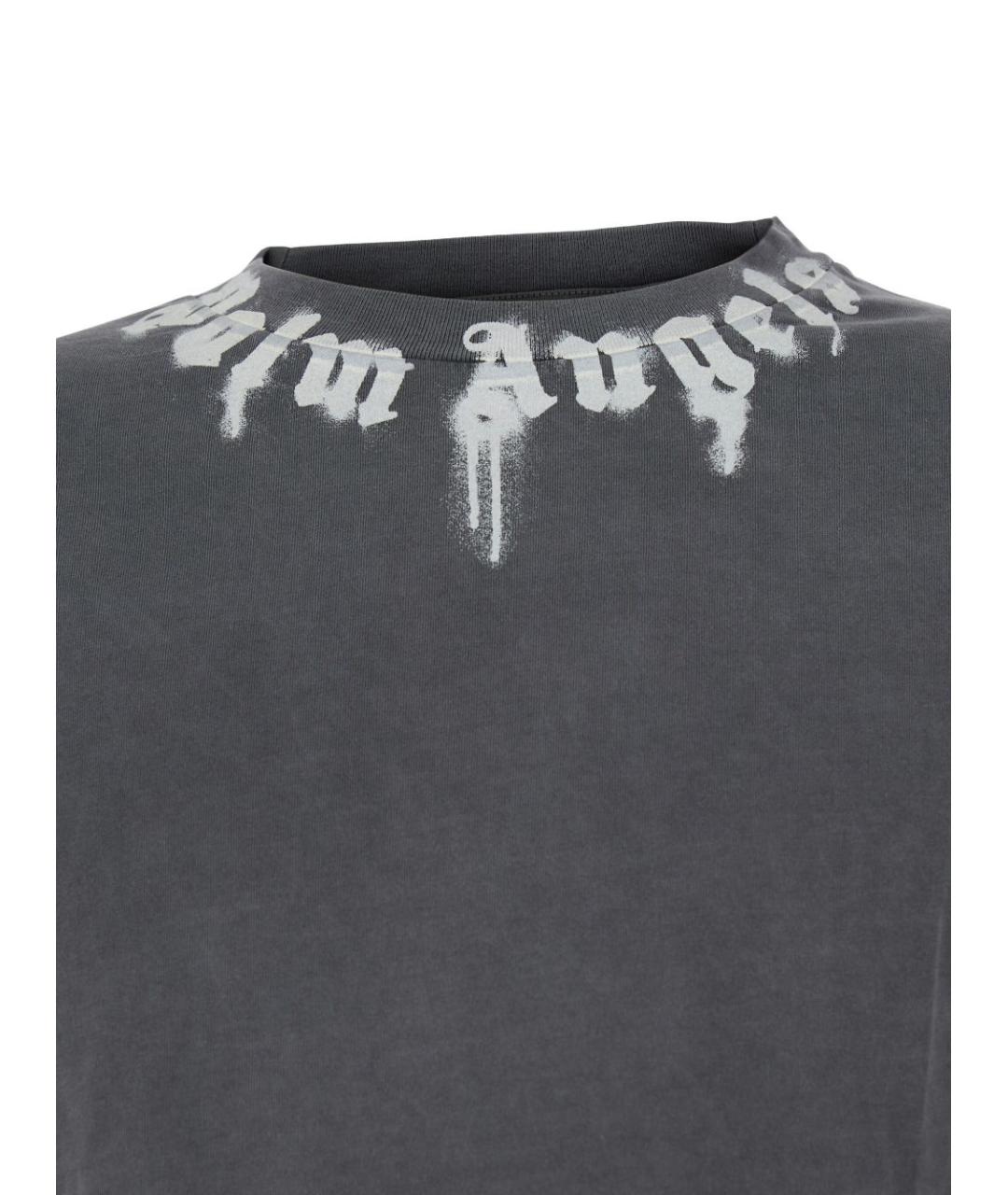 PALM ANGELS Серая хлопковая футболка, фото 3