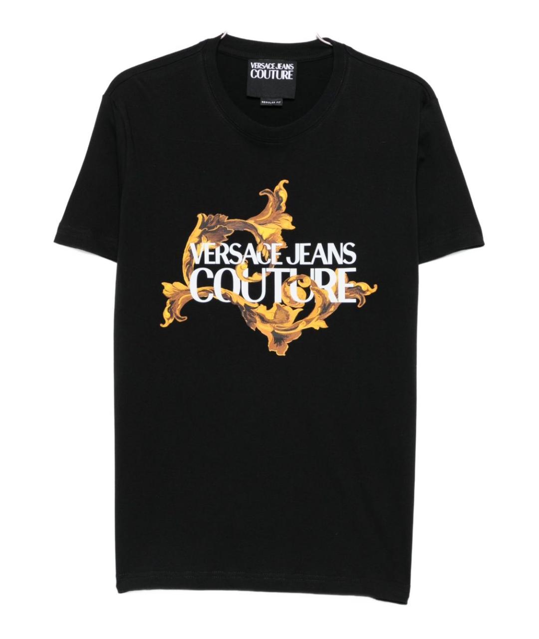 VERSACE JEANS COUTURE Черная хлопковая футболка, фото 1