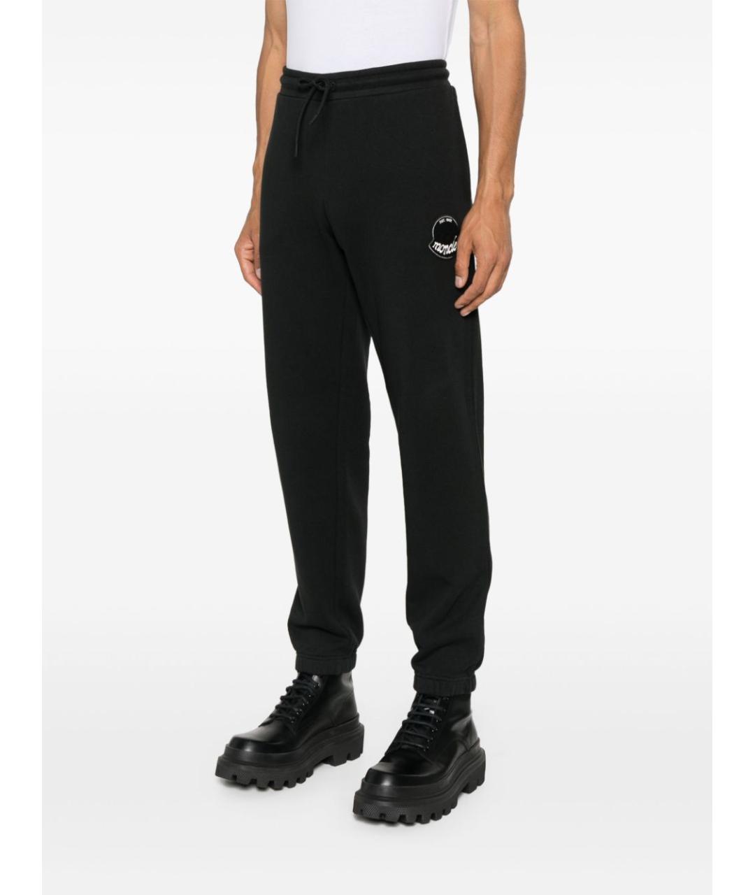 MONCLER Черные хлопковые повседневные брюки, фото 4