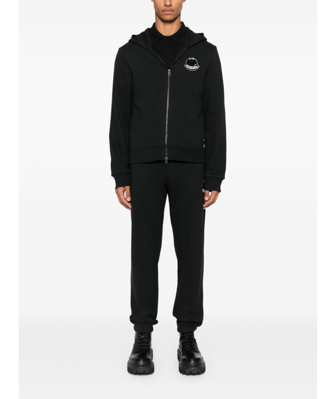 MONCLER Черные хлопковые повседневные брюки, фото 5